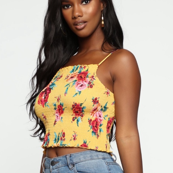 NWT Fashion Nova Garden Glows Crop Top Large - Picture 2 of 7